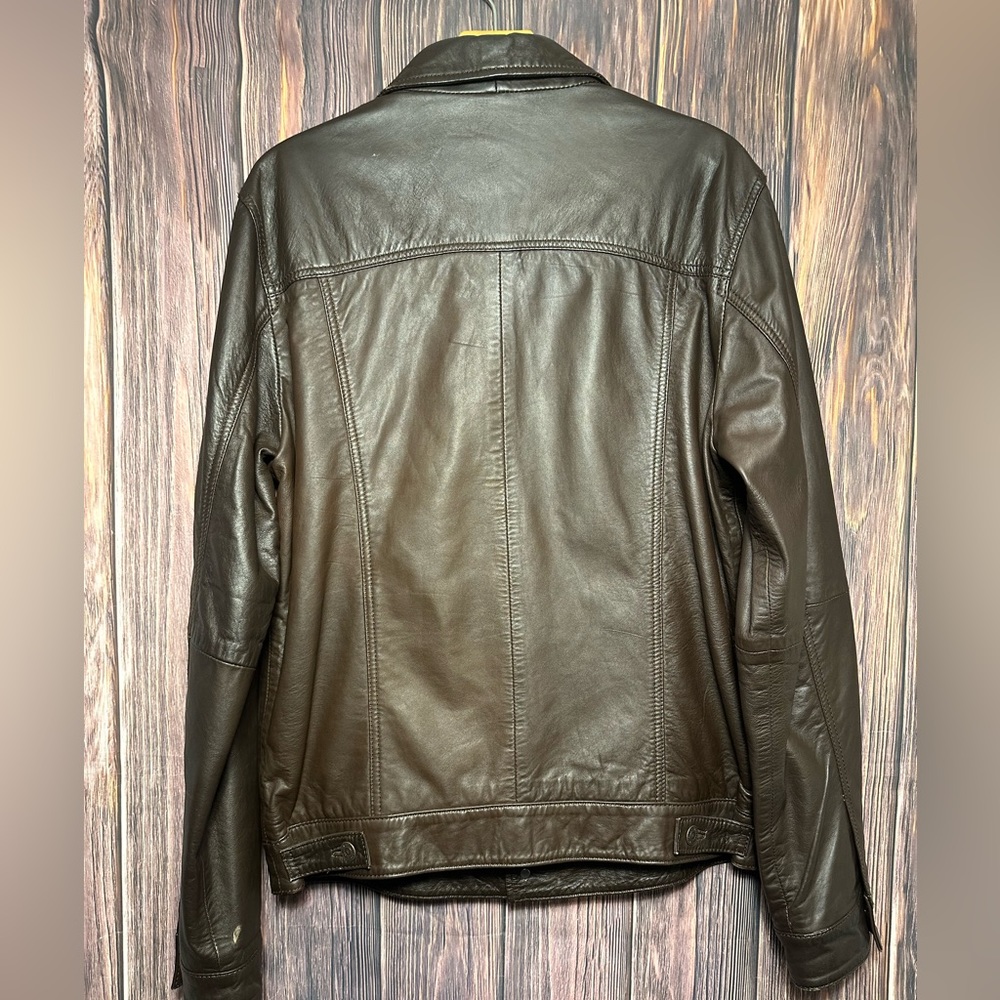 Levi’s Strauss 100% Polyester Brown Button Down Jacket Coat - Men’s Size Large - Picture 2 of 7